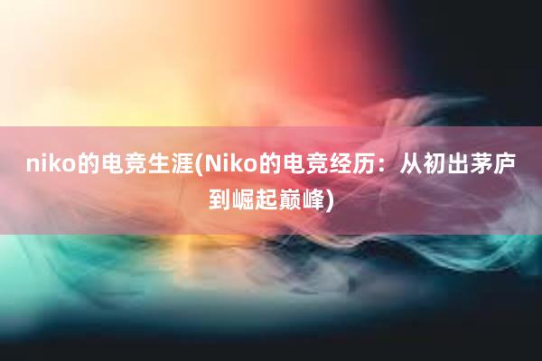 niko的电竞生涯(Niko的电竞经历：从初出茅庐到崛起巅峰)