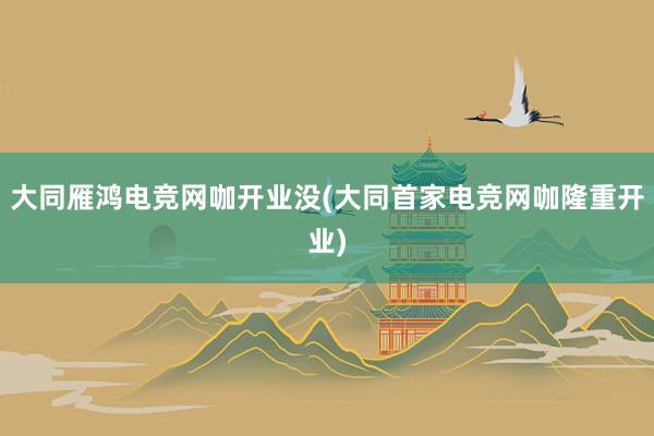 大同雁鸿电竞网咖开业没(大同首家电竞网咖隆重开业)