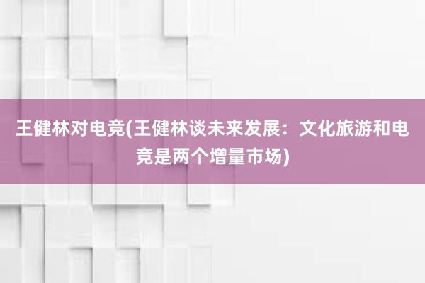 王健林对电竞(王健林谈未来发展：文化旅游和电竞是两个增量市场)