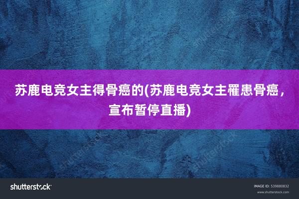 苏鹿电竞女主得骨癌的(苏鹿电竞女主罹患骨癌，宣布暂停直播)