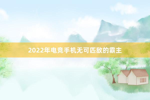 2022年电竞手机无可匹敌的霸主