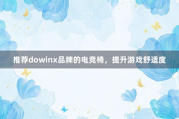 推荐dowinx品牌的电竞椅，提升游戏舒适度