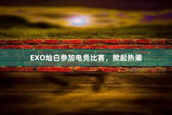 EXO灿白参加电竞比赛，掀起热潮