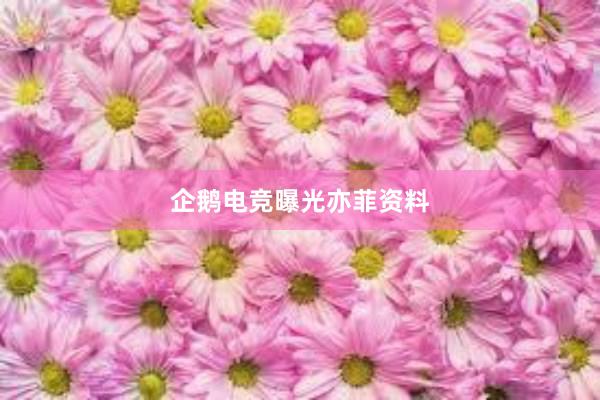 企鹅电竞曝光亦菲资料