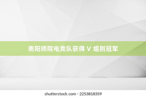 南阳师院电竞队获得 V 组别冠军