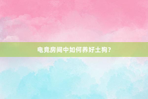 电竞房间中如何养好土狗？