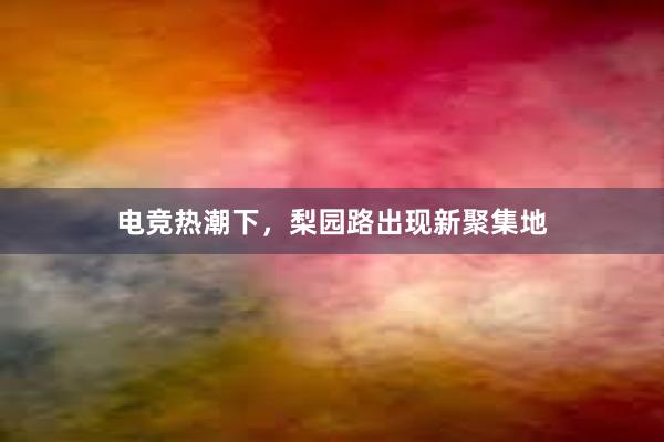 电竞热潮下，梨园路出现新聚集地