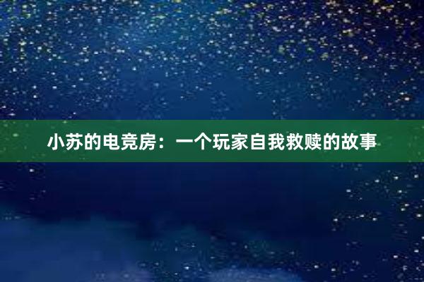 小苏的电竞房：一个玩家自我救赎的故事