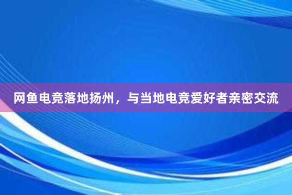 网鱼电竞落地扬州，与当地电竞爱好者亲密交流