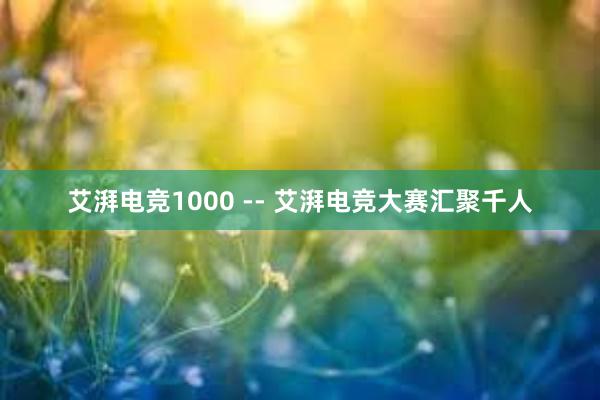 艾湃电竞1000 -- 艾湃电竞大赛汇聚千人