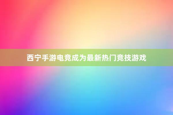 西宁手游电竞成为最新热门竞技游戏